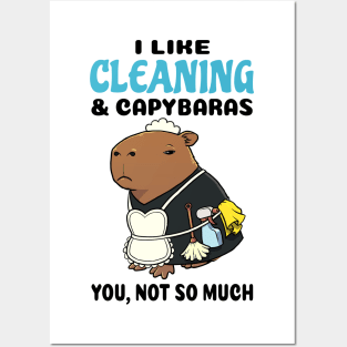 I Like Cleaning and Capybaras you not so much Posters and Art